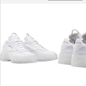 Cardi B X Reebok Kids leather platform sneaker in white size 7 NIB